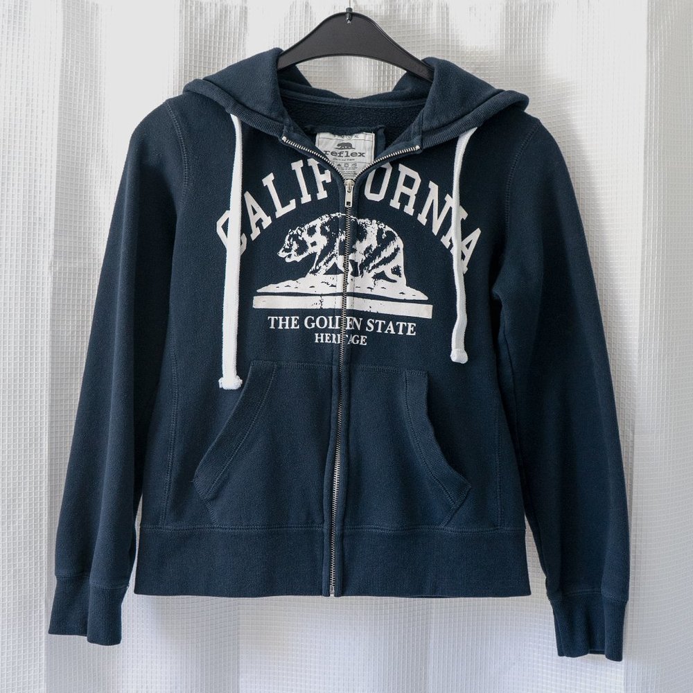 Reflex, zipper hoodie, blue, size L (fits small)